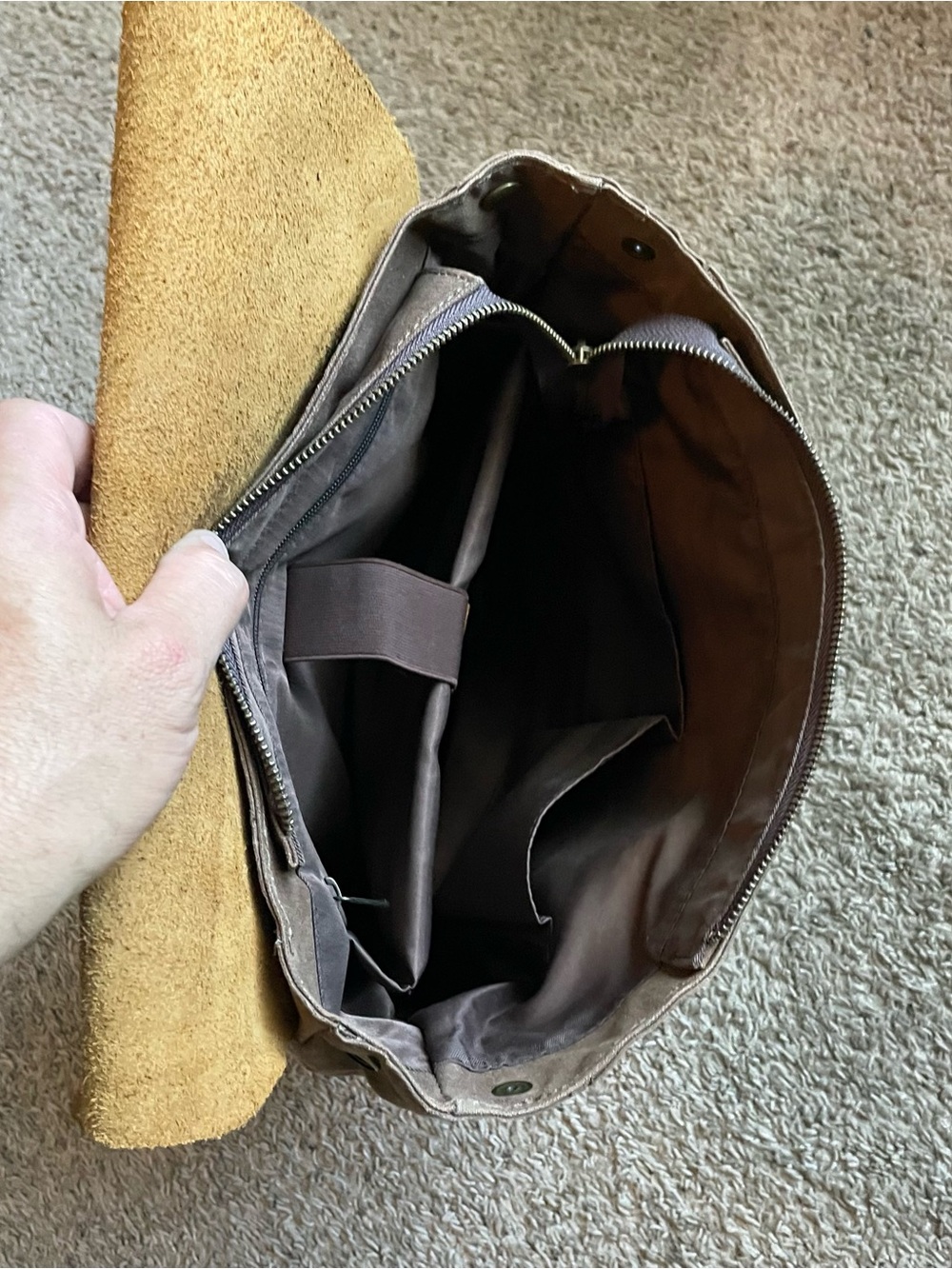 Waxed Canvas & Leather Retro School Backpack Rucksack Travel Hiking Laptop - Picture 13 of 15